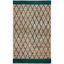 Hand-Knotted Boho Chic Geometric Cotton Rug in Natural/Dark Green - 4' x 6'