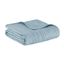 Oversized Blue Cotton Fill Quilted Throw with Scalloped Edges