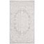 Elegant Floral Light Grey and Cream 2'3" x 12' Runner Rug