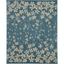 Handmade Turquoise Floral Viscose Rectangular 8' x 10' Rug