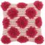 18"x18" Hot Pink Cotton Tufted Pom Poms Square Throw Pillow