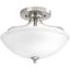 Brushed Nickel Glass Semi-Flush Mount Ceiling Light