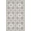 Hand-Knotted Geometric Gray Wool Square Rug - 3' x 5'