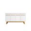 63" White Solid Wood Mid-Century Modern Sideboard