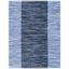 Navy and Blue Handwoven Boho Stripe Cotton Rug 9' x 12'