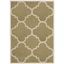 Green and Beige Quatrefoil Flatweave Synthetic Area Rug, 6'7" x 9'6"