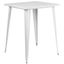 Emma White Metal Indoor-Outdoor Bar Height Dining Table