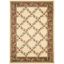 Ivory & Brown Floral Trellis 5' x 7' Easy-Care Synthetic Area Rug