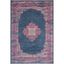 Floral Blue Synthetic 12' x 15' Easy-Care Rectangular Rug