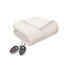 Ivory Queen Reversible Sherpa Knitted Heated Blanket