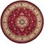 Elegant Lyndhurst Floral Red/Ivory Round Synthetic Rug, 8' x 8'