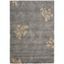 Elegant Grey Beige Floral Synthetic Shag Rug, 5'3" x 7'6"