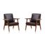 ArchDuke Black and Amber Faux Leather Accent Chair Set