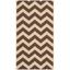 Dark Brown Chevron Pattern Round Synthetic Outdoor Rug