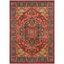 Mahal Red and Navy Rectangular Synthetic Area Rug 3' x 5'