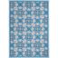 Blue Floral Synthetic Reversible 5' x 7' Area Rug