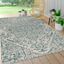 Teal and Gray Synthetic Medallion Flat Woven Area Rug