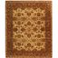 Ivory and Rust Hand-Knotted Wool Area Rug 6' x 9'