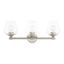 Brushed Nickel 3-Light Vanity Sconce with Clear Glass Shades