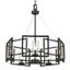 Matte Black Contemporary Marco Chandelier with Clear Glass Cylinders