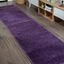 Haze Purple Solid Low-Pile Synthetic Runner Rug