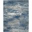 Navy and Ivory Rectangular Easy-Care Synthetic Area Rug