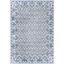 Navy and Light Grey Synthetic 4' x 6' Hand-Knotted Area Rug