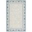 Ivory and Light Blue Hand Tufted Wool Area Rug