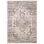 Gray and Beige Floral Synthetic 3' x 5' Area Rug