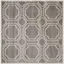 Grey and Light Grey Geometric Synthetic 7' x 7' Square Area Rug