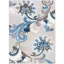 Reversible Blue Floral Easy-Care Synthetic Area Rug 53"x5"