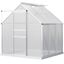 Silver Aluminum Polycarbonate Walk-In Garden Greenhouse Kit