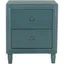 Transitional Blue-Gray 2-Drawer Nightstand in Steel Teal