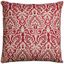 Large Crimson Damask Cotton Square Throw Pillow