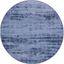 Denim Blue Round Abstract Outdoor Rug 4 ft