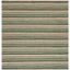 6'6" Square Green and Natural Wool Striped Kilim Rug