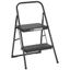 Black Foldable 2-Step Steel Household Step Stool