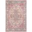 Beige and Fuchsia Geometric Rectangular Area Rug