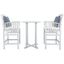 Gray Wooden 3-Piece Bar Height Bistro Set with Cushions