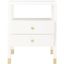 Cove Chic White/Gold Rectangular Storage Accent Table