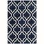 Navy and Ivory High Pile Shag Area Rug