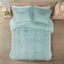 Aqua Twin Reversible Faux Fur Comforter Set