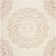 Hand-Tufted Ivory Floral Wool 6' Square Area Rug