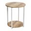 Coastal Oak and White Round End Table with Shelf