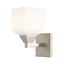 Aragon Satin Opal White Glass 1-Light Sconce in Brushed Nickel