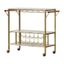 Glam Marble-Top Gold Metal Bar Cart with Wine Glass Storage