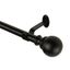 Antique Black Adjustable Curtain Rod with Globe Finials