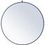 Blue Round Full Length Mirror with Wood Frame