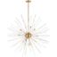 Polaris 40" Satin Brass Sputnik Chandelier with Clear Glass Rods