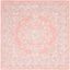 Hand-Tufted Medallion Pink/Ivory Wool 3' Square Rug